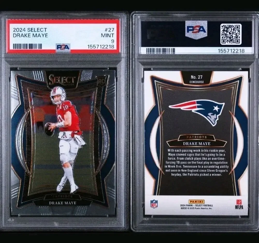 2024 Panini Select Drake Maye #27 Rookie PSA 9 Mint Patriots NFL Football Card